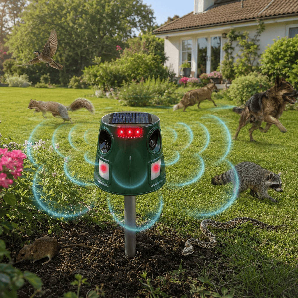 Cairnward-Outdoor 360 degree solar ultrasonic pest repellent for outdoor animals