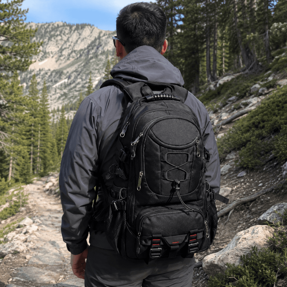 Cairnward-Outdoor 40L hiking backpack with USB charging port travel