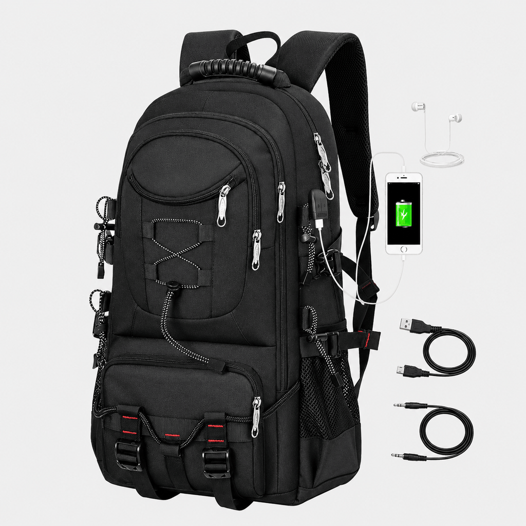 Cairnward-Outdoor 40L hiking backpack with USB charging port travel