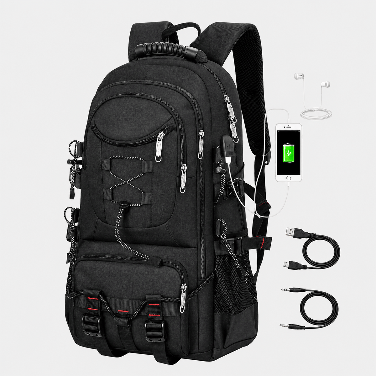 Cairnward-Outdoor 40L hiking backpack with USB charging port travel