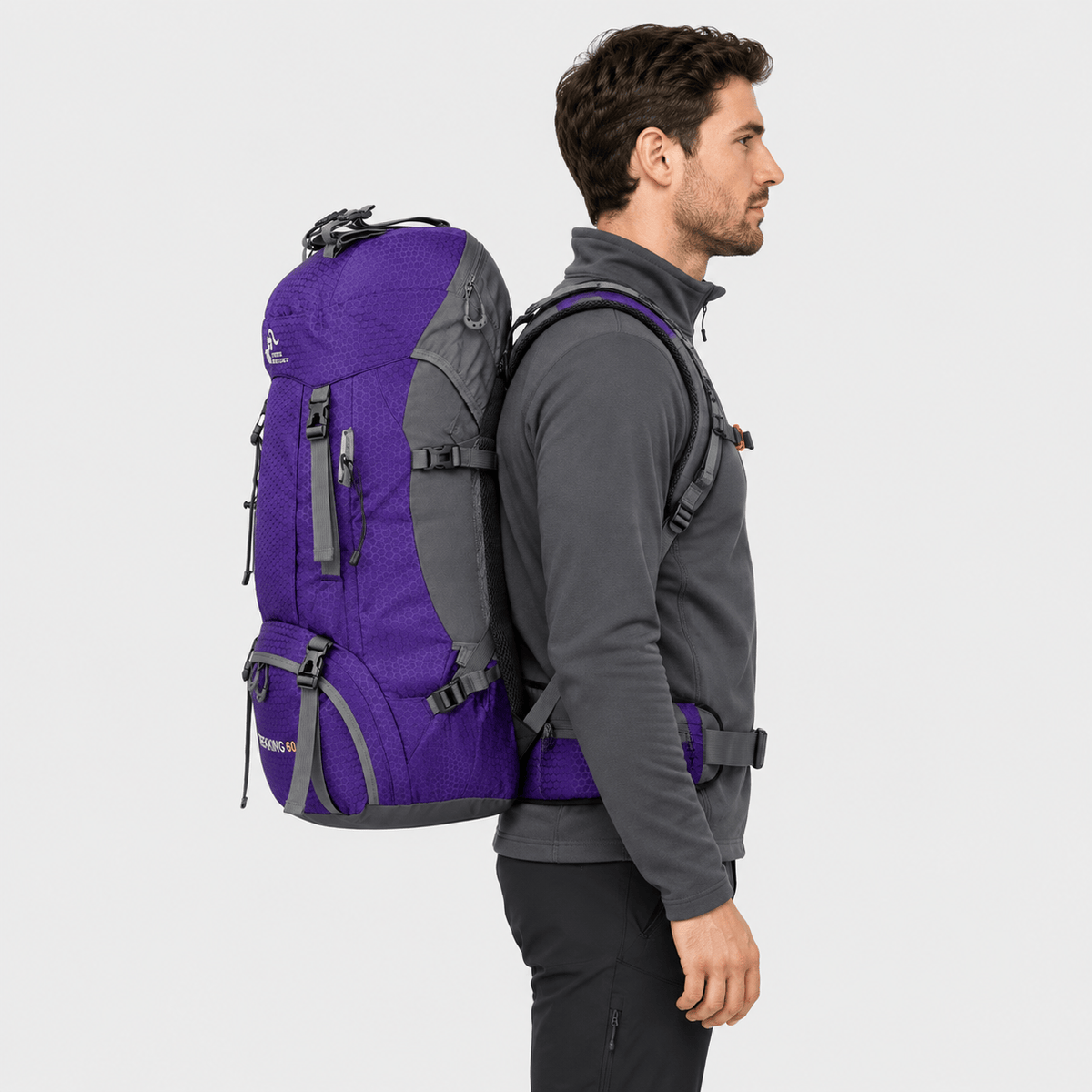 Cairnward-Outdoor 60L hiking backpack with rain cover trekking pack