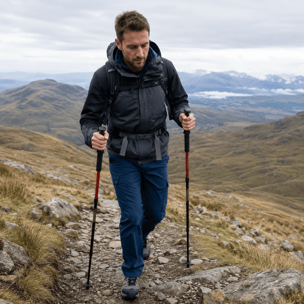 Cairnward-Outdoor foldable telescopic hiking pole with T handle adjustable