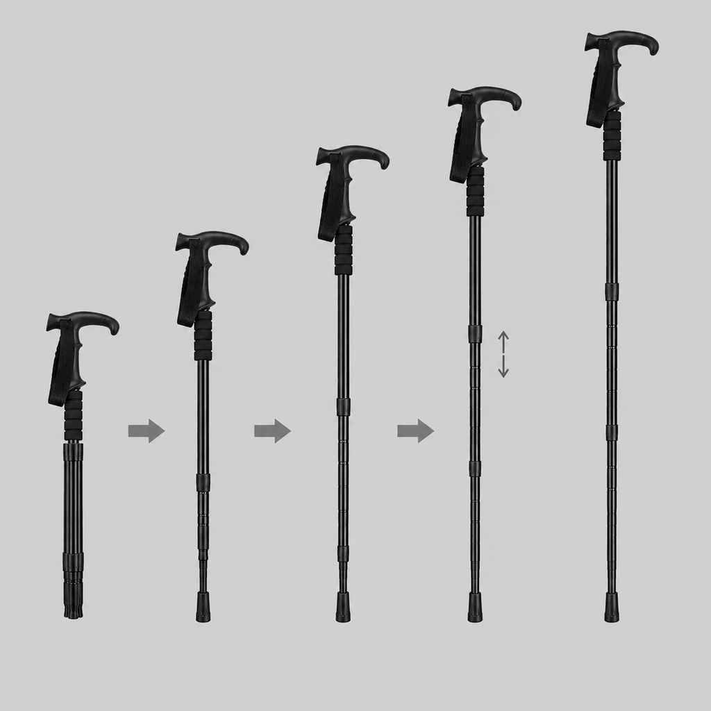 Cairnward-Outdoor foldable telescopic hiking pole with T handle adjustable