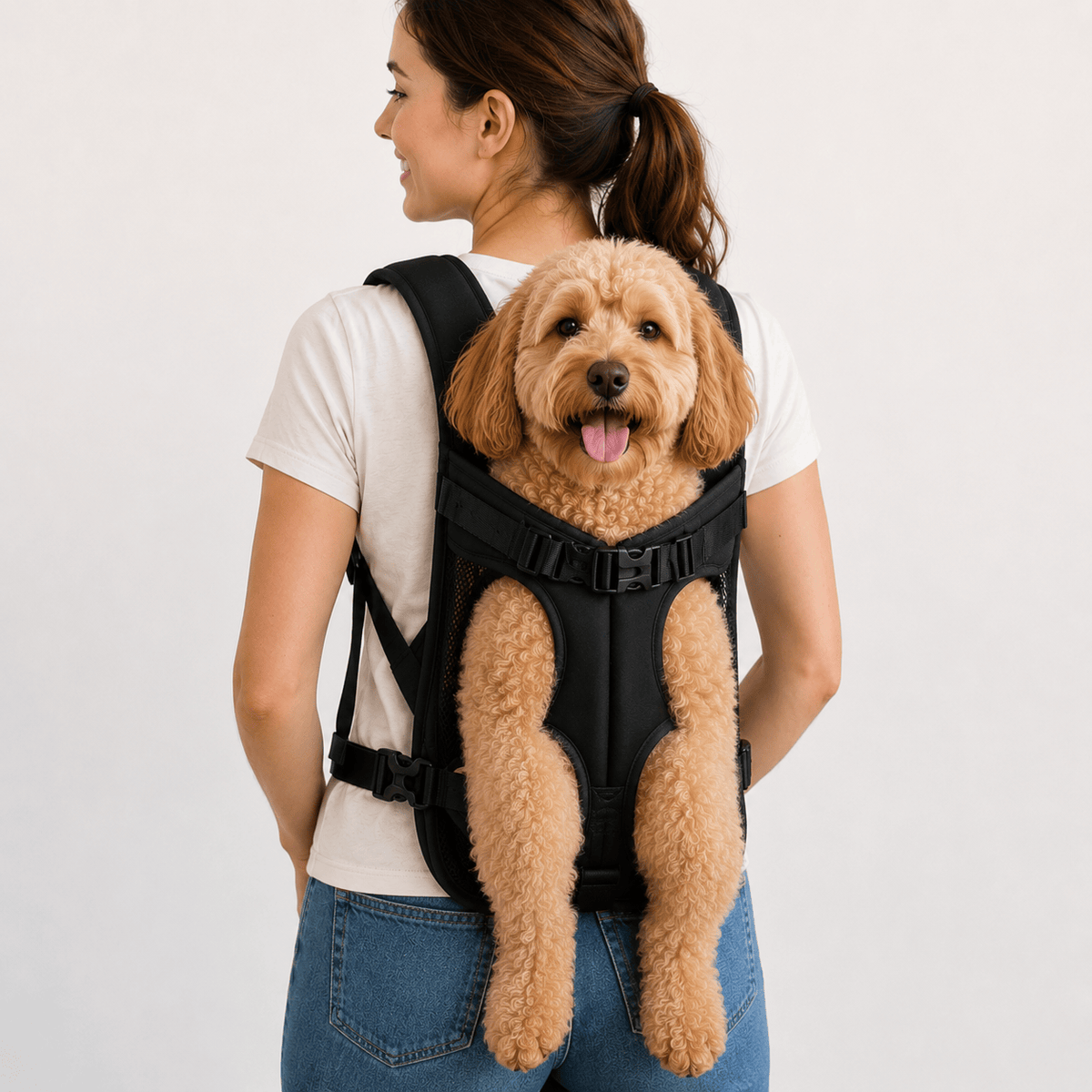 Cairnward-Outdoor hands free dog carrier backpack front chest adjustable