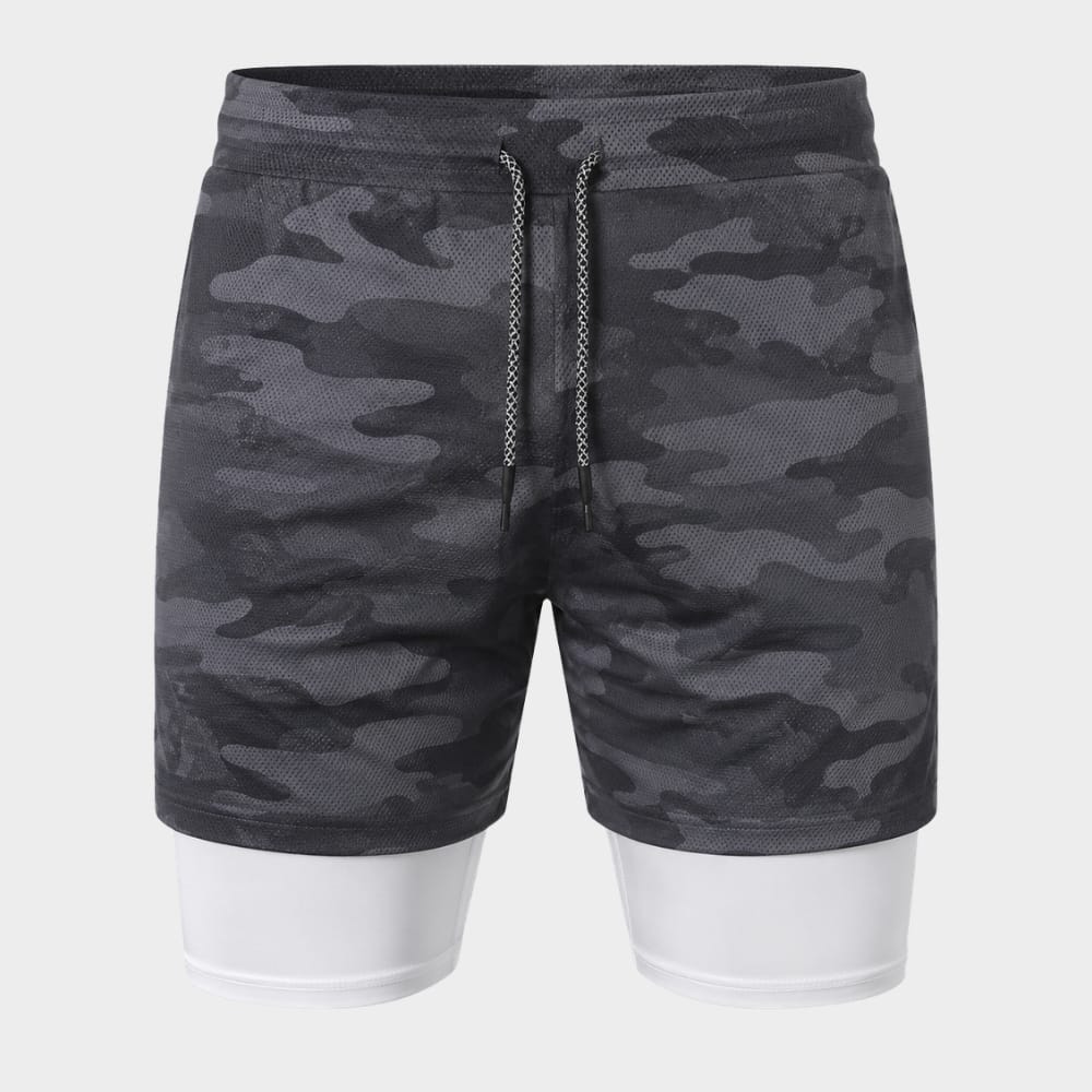 Cairnward-Outdoor mens 2 in 1 running shorts quick dry gym workout shorts