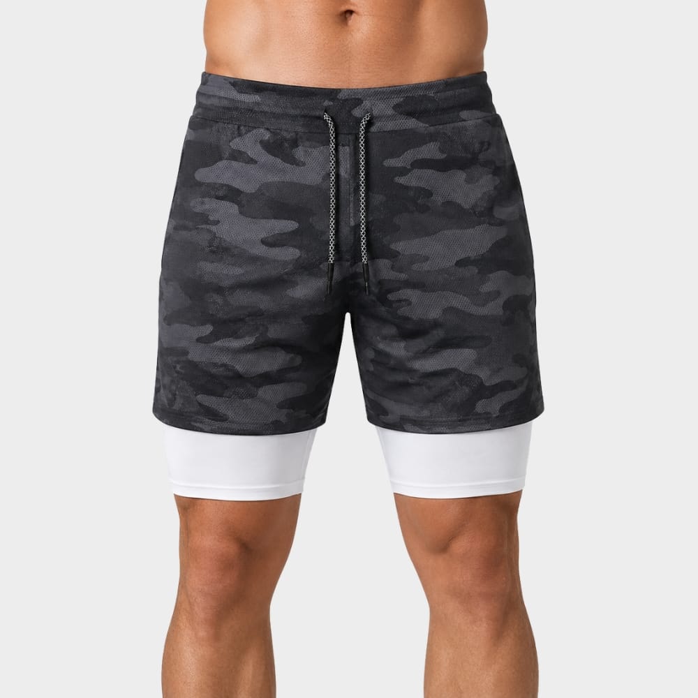 Cairnward-Outdoor mens 2 in 1 running shorts quick dry gym workout shorts