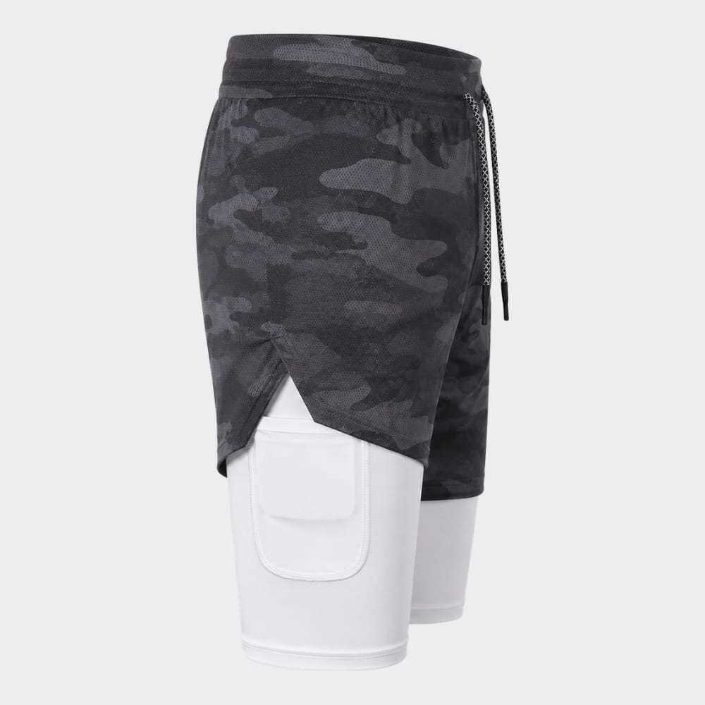 Cairnward-Outdoor mens 2 in 1 running shorts quick dry gym workout shorts