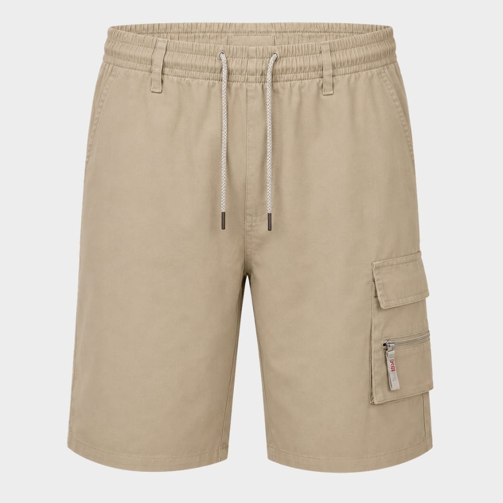 Cairnward-Outdoor mens camouflage cargo shorts elastic waist multi pocket