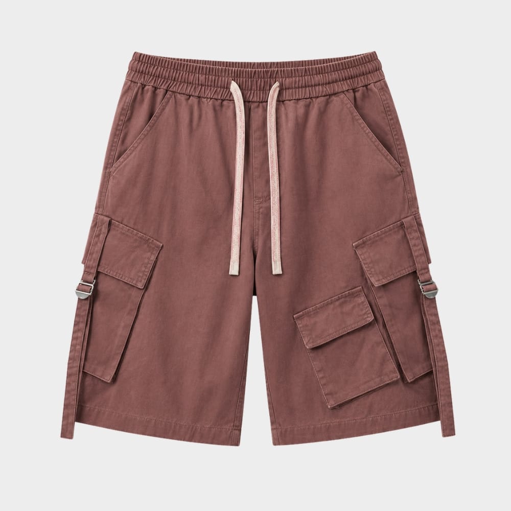 Cairnward-Outdoor mens loose fit cargo shorts elastic waist multi pocket