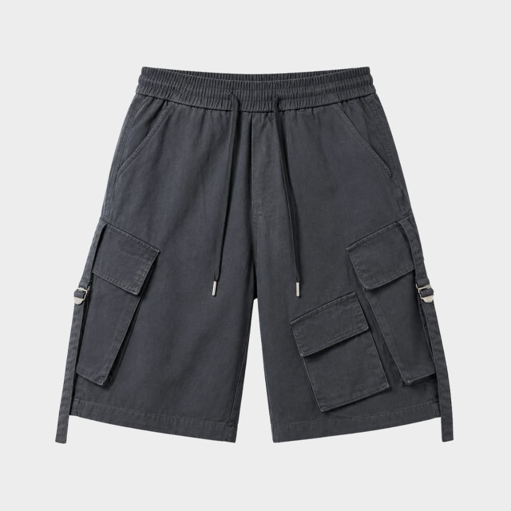Cairnward-Outdoor mens loose fit cargo shorts elastic waist multi pocket