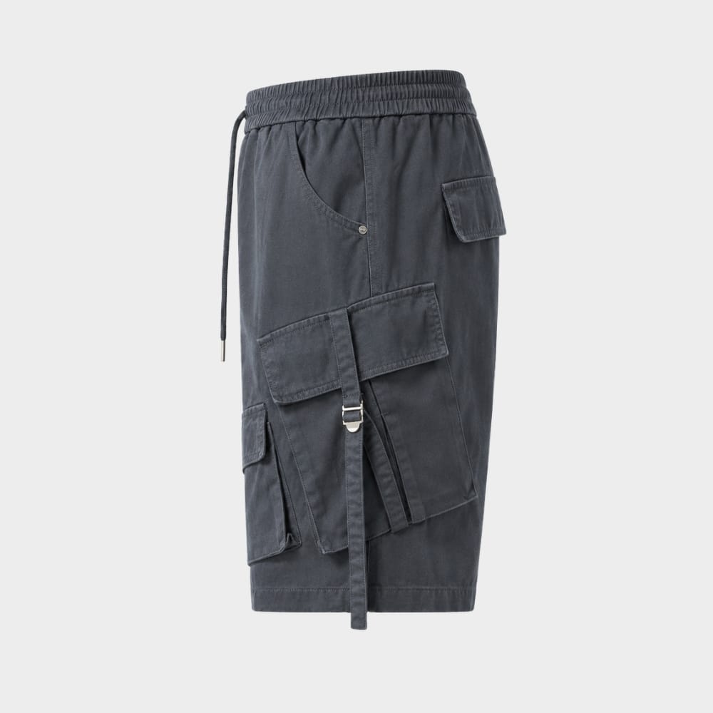 Cairnward-Outdoor mens loose fit cargo shorts elastic waist multi pocket