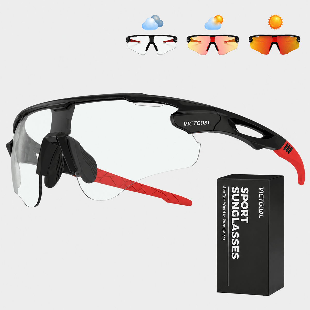 Cairnward-Outdoor photochromic running sports sunglasses UV400 outdoor eyewear