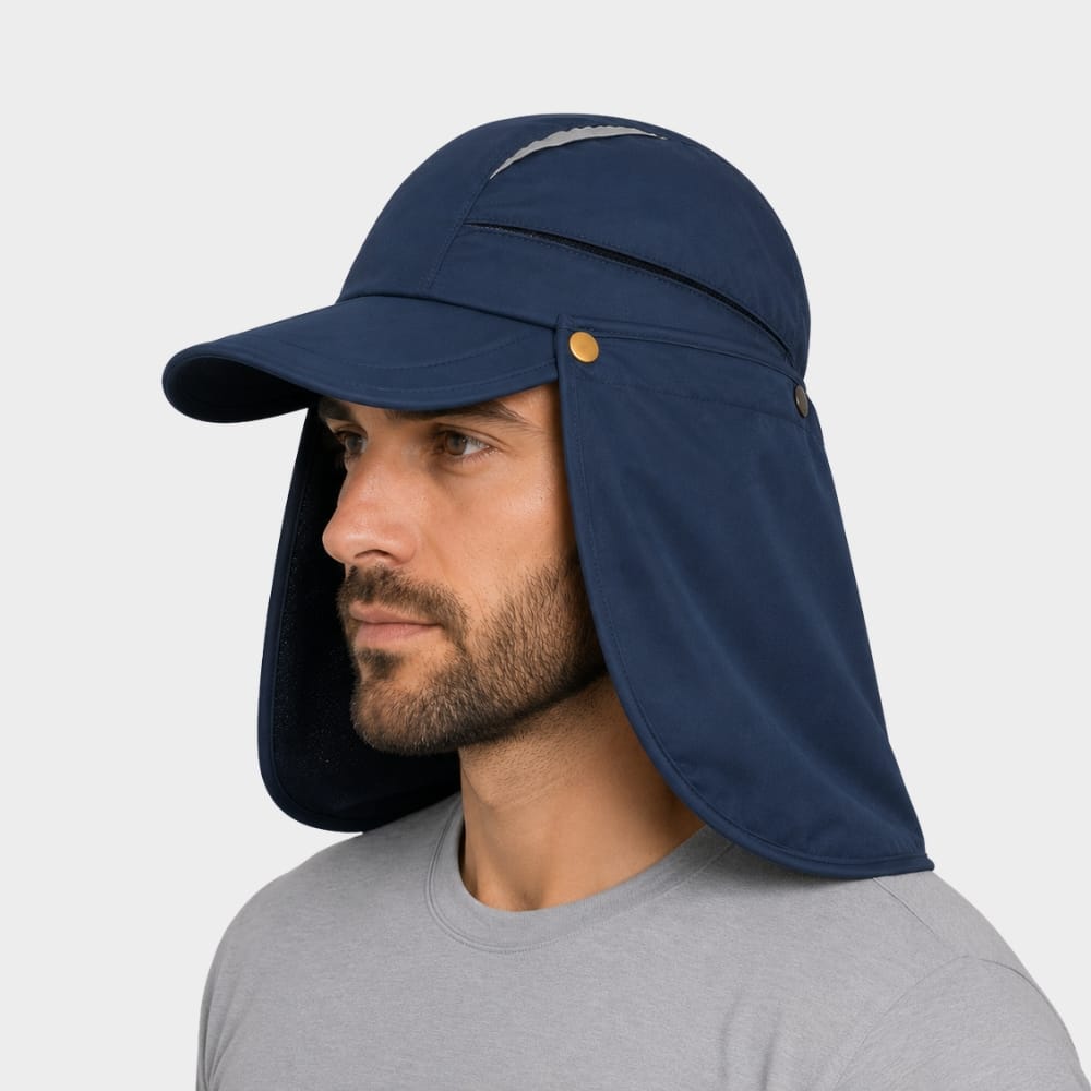 Cairnward-Outdoor sun visor hat with neck flap UV protection