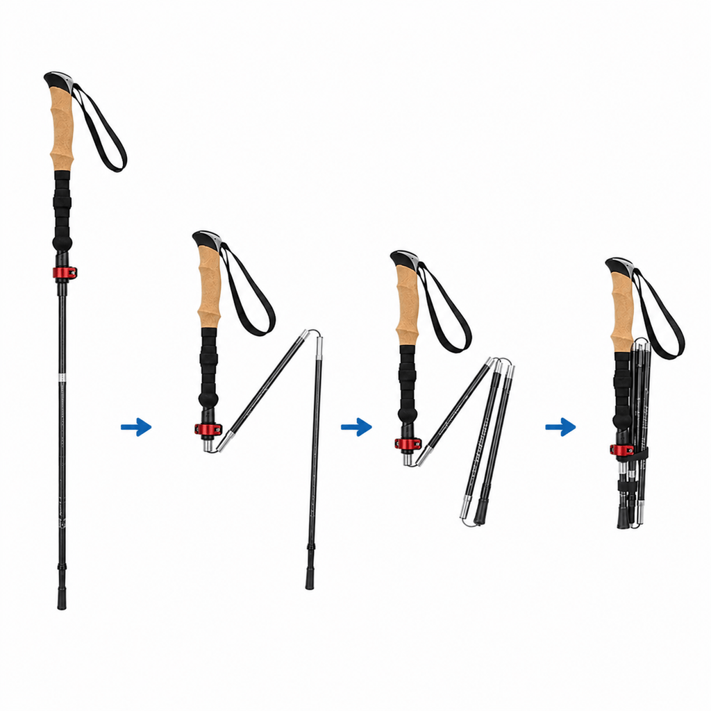 Cairnward-Outdoor ultralight folding hiking poles adjustable trekking sticks