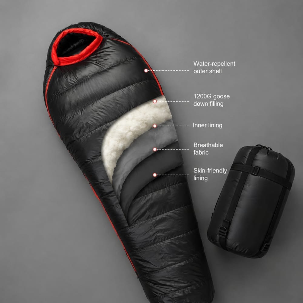 Cairnward-Outdoor winter mummy sleeping bag extended size for tall campers