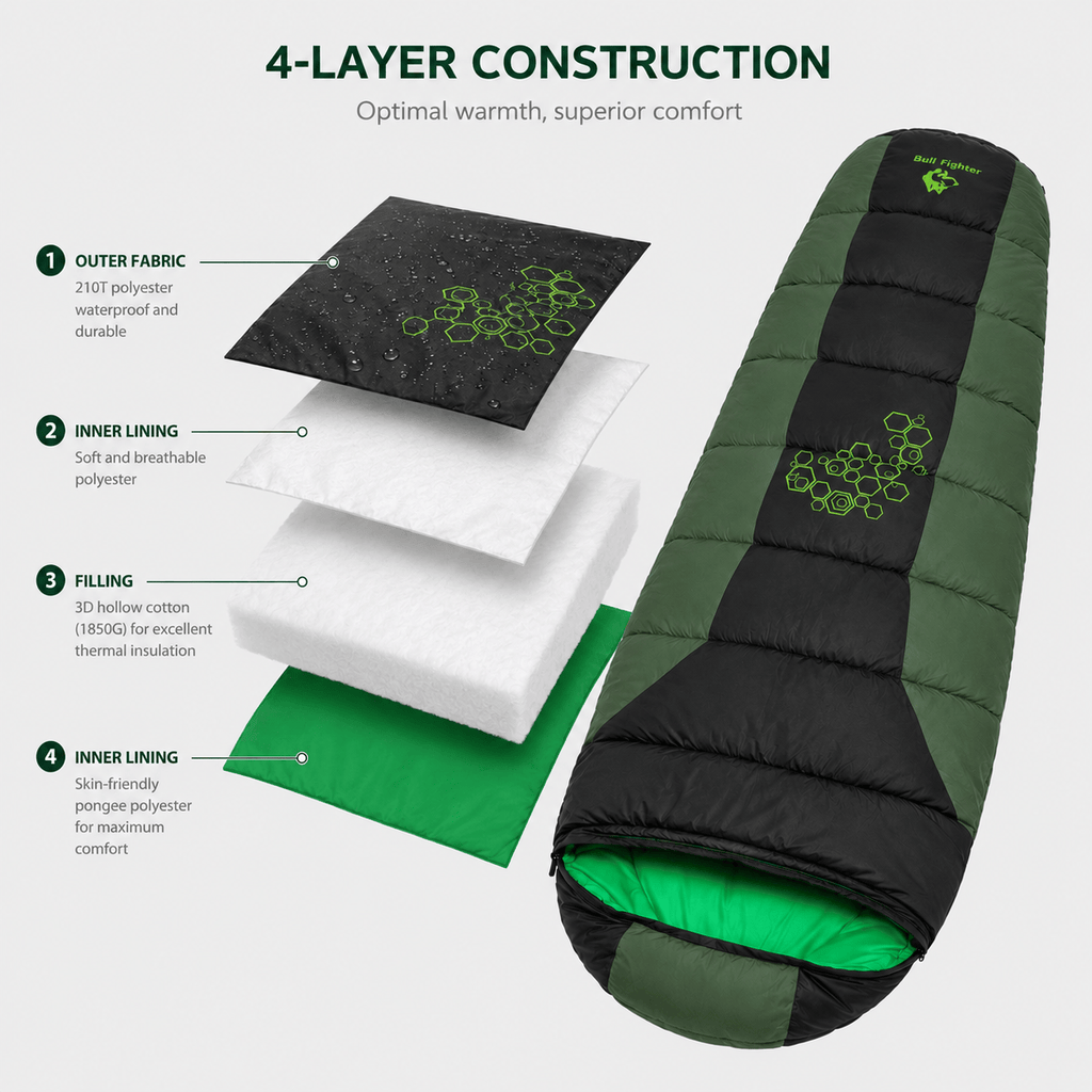 Cairnward-Outdoor winter mummy sleeping bag thermal camping 4 season outdoor