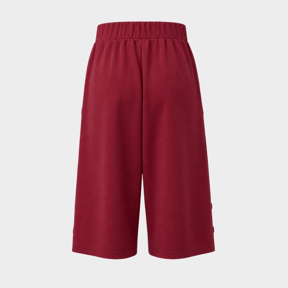 Cairnward-Outdoor womens high waist knee length loose shorts with side buttons