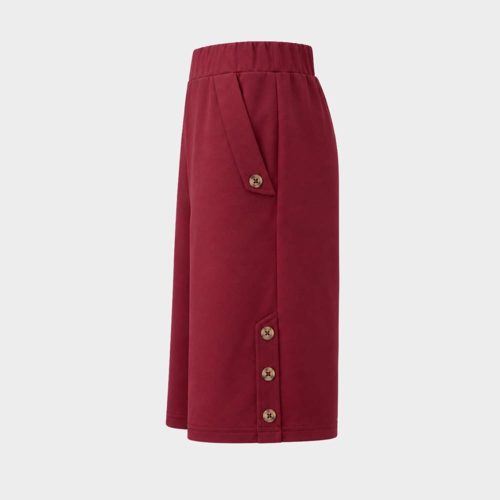 Cairnward-Outdoor womens high waist knee length loose shorts with side buttons