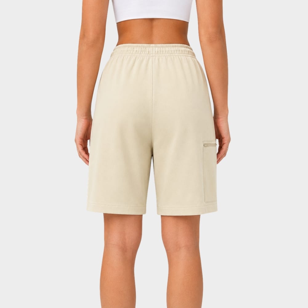 Cairnward-Outdoor womens hiking cargo shorts high waist zipper pockets