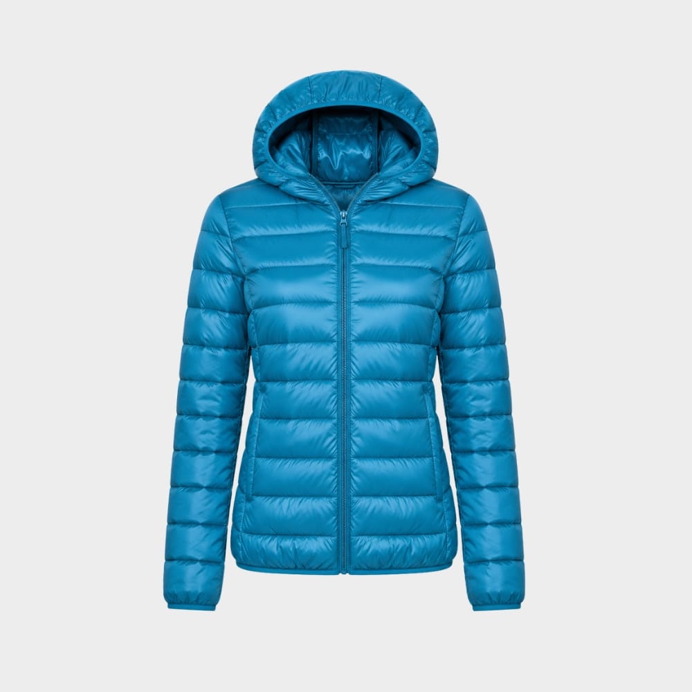 Cairnward-Outdoor womens lightweight hooded down puffer jacket packable