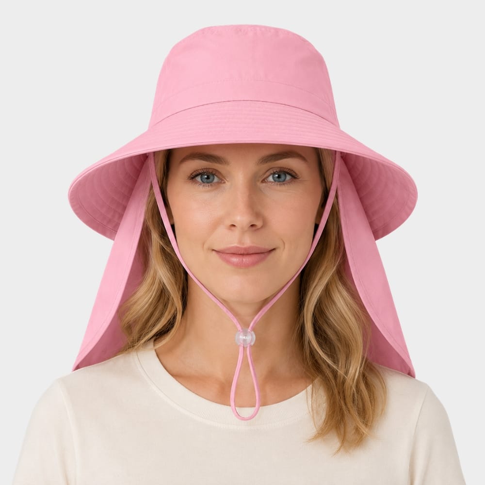 Cairnward-Outdoor womens wide brim sun hat with neck flap ponytail